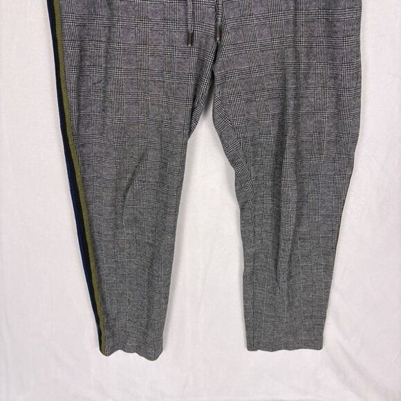 Maeve by Anthropologie Black Plaid with Sparkle Striped Side Pants Size Large - Picture 3 of 12